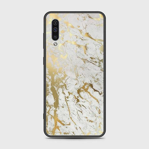 Samsung Galaxy A30s Cover - White Marble Series - HQ Ultra Shine Premium Infinity Glass Soft Silicon Borders Case