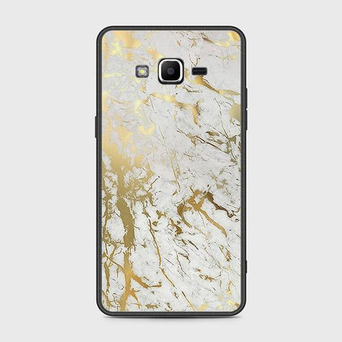 Samsung Galaxy J2 Prime Cover - White Marble Series - HQ Ultra Shine Premium Infinity Glass Soft Silicon Borders Case