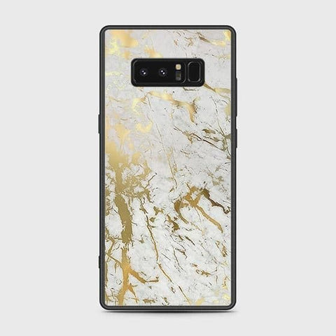 Samsung Galaxy Note 8 Cover - White Marble Series - HQ Ultra Shine Premium Infinity Glass Soft Silicon Borders Case