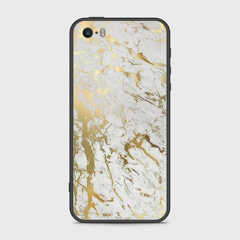 iPhone SE Cover - White Marble Series - HQ Ultra Shine Premium Infinity Glass Soft Silicon Borders Case