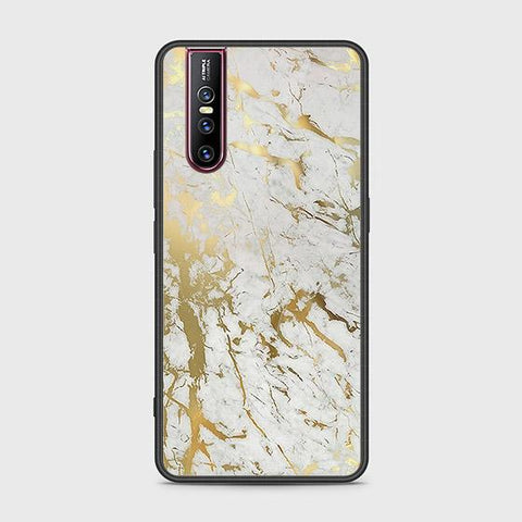 Vivo V15 Pro Cover - White Marble Series - HQ Ultra Shine Premium Infinity Glass Soft Silicon Borders Case