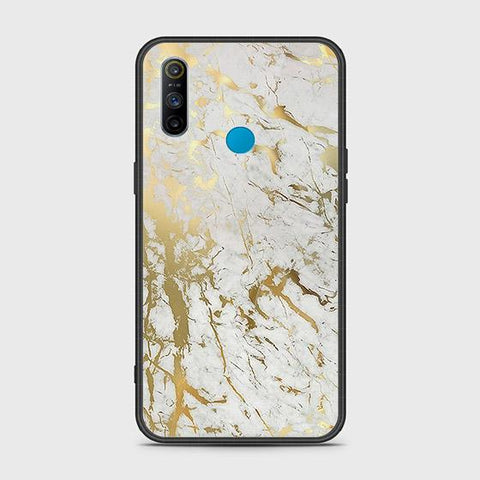 Realme C3 Cover - White Marble Series - HQ Ultra Shine Premium Infinity Glass Soft Silicon Borders Case