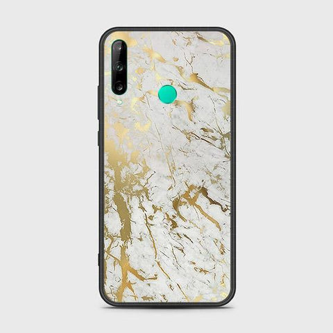 Huawei Y7P Cover - White Marble Series - HQ Ultra Shine Premium Infinity Glass Soft Silicon Borders Case