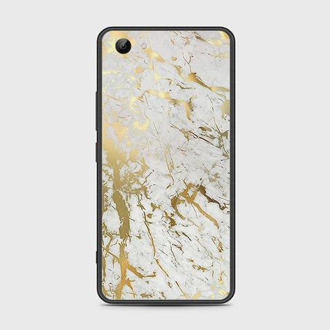 Vivo Y81 Cover - White Marble Series - HQ Ultra Shine Premium Infinity Glass Soft Silicon Borders Case