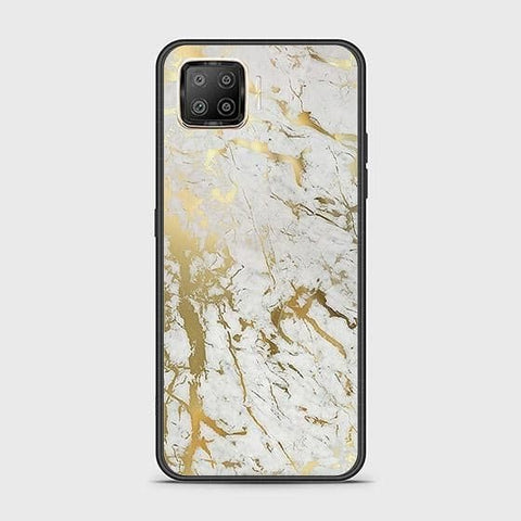 Oppo Reno 4 Lite Cover - White Marble Series - HQ Ultra Shine Premium Infinity Glass Soft Silicon Borders Case