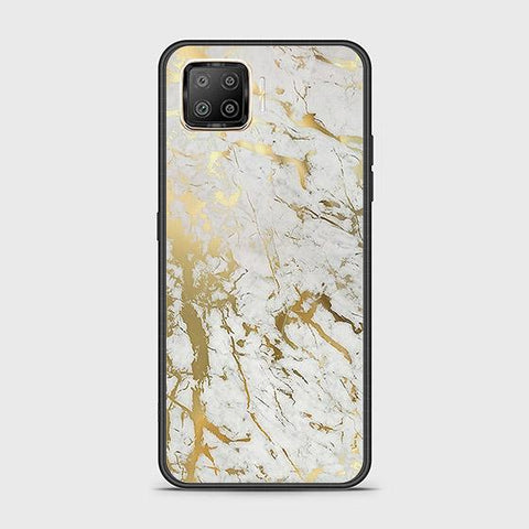 Oppo A93 Cover - White Marble Series - HQ Ultra Shine Premium Infinity Glass Soft Silicon Borders Case