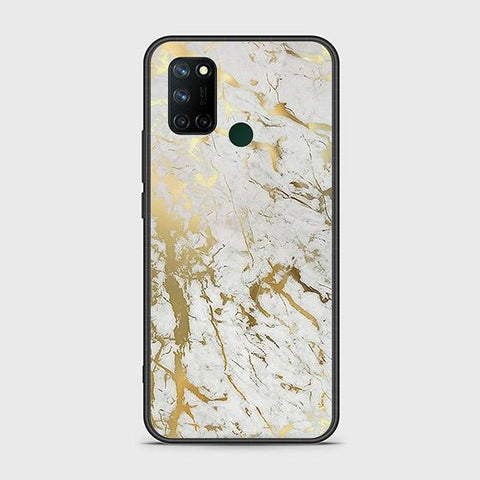 Realme C17 Cover - White Marble Series - HQ Ultra Shine Premium Infinity Glass Soft Silicon Borders Case