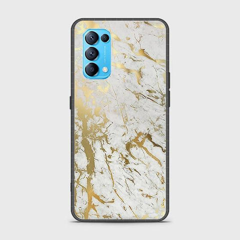 Oppo Find X3 Lite Cover - White Marble Series - HQ Ultra Shine Premium Infinity Glass Soft Silicon Borders Case