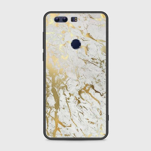 Huawei Honor 8 Cover - White Marble Series - HQ Ultra Shine Premium Infinity Glass Soft Silicon Borders Case