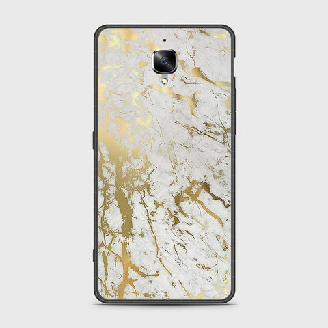 OnePlus 3 Cover- White Marble Series - HQ Ultra Shine Premium Infinity Glass Soft Silicon Borders Case