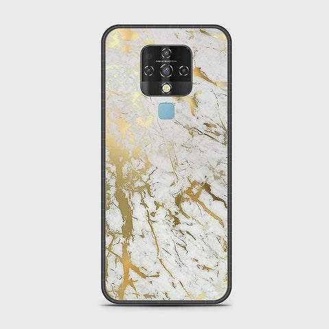 Tecno Camon 16 Cover - White Marble Series - HQ Ultra Shine Premium Infinity Glass Soft Silicon Borders Case