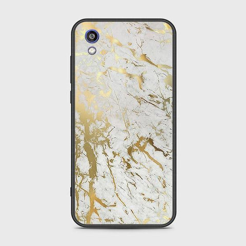 Huawei Y5 2019 Cover - White Marble Series - HQ Ultra Shine Premium Infinity Glass Soft Silicon Borders Case