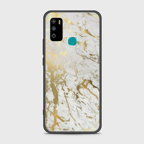 Infinix Hot 9 Play Cover- White Marble Series - HQ Ultra Shine Premium Infinity Glass Soft Silicon Borders Case