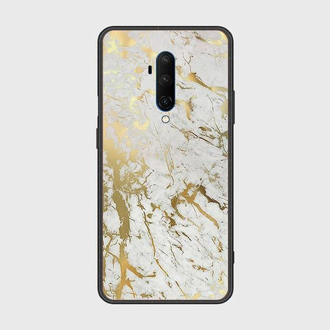 OnePlus 7T Pro Cover - White Marble Series - HQ Ultra Shine Premium Infinity Glass Soft Silicon Borders Case
