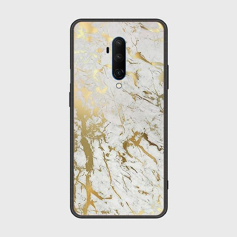 OnePlus 7T Pro Cover - White Marble Series - HQ Ultra Shine Premium Infinity Glass Soft Silicon Borders Case