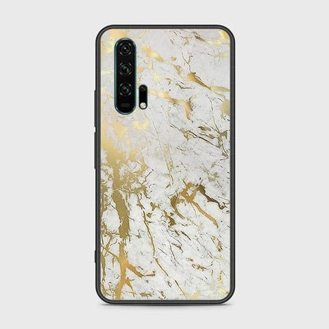 Honor 20 Pro Cover - White Marble Series - HQ Ultra Shine Premium Infinity Glass Soft Silicon Borders Case