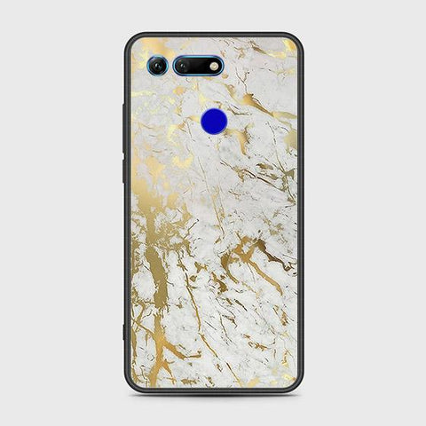 Huawei Honor View 20 Cover - White Marble Series - HQ Ultra Shine Premium Infinity Glass Soft Silicon Borders Case