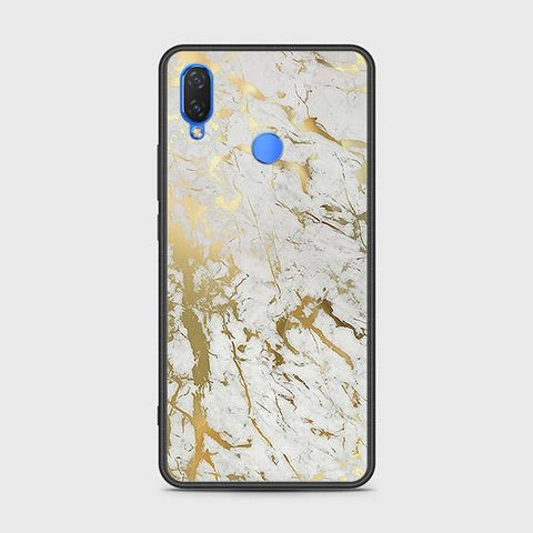 Huawei Y6s 2019 Cover - White Marble Series - HQ Ultra Shine Premium Infinity Glass Soft Silicon Borders Case