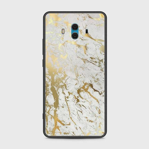 Huawei Mate 10 Cover - White Marble Series - HQ Ultra Shine Premium Infinity Glass Soft Silicon Borders Case