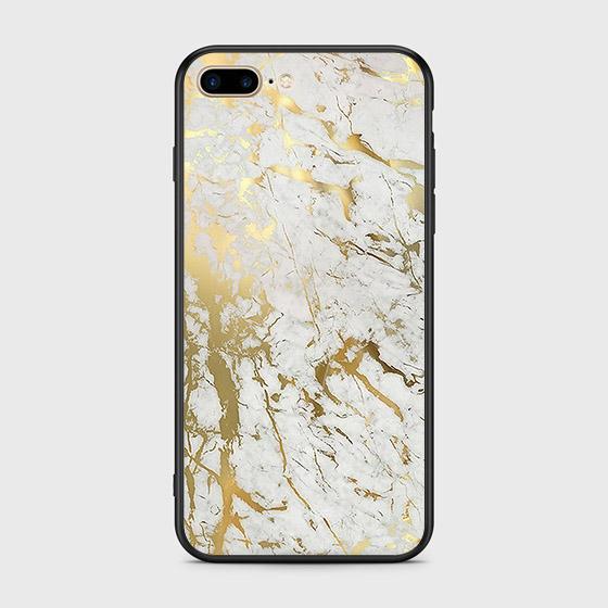 iPhone 7 Plus Cover - White Marble Series - D55 - HQ Ultra Shine Premium Infinity Glass Soft Silicon Borders Case ( Fast Delivery )