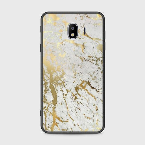 Samsung Galaxy J4 2018 Cover - White Marble Series - HQ Ultra Shine Premium Infinity Glass Soft Silicon Borders Case