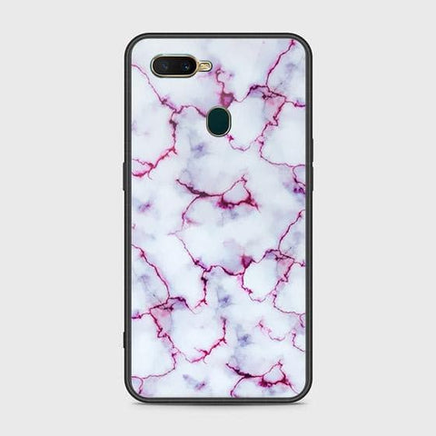 Oppo A12s Cover - White Marble Series - HQ Ultra Shine Premium Infinity Glass Soft Silicon Borders Case