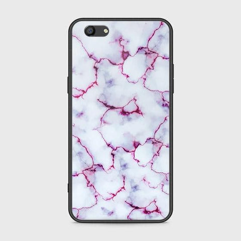 Oppo A77 Cover - White Marble Series - HQ Ultra Shine Premium Infinity Glass Soft Silicon Borders Case