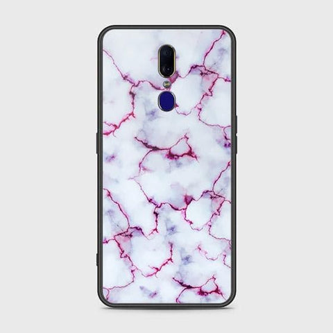 Oppo A9 Cover - White Marble Series - HQ Ultra Shine Premium Infinity Glass Soft Silicon Borders Case
