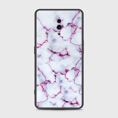 Oppo Reno Cover - White Marble Series - HQ Ultra Shine Premium Infinity Glass Soft Silicon Borders Case