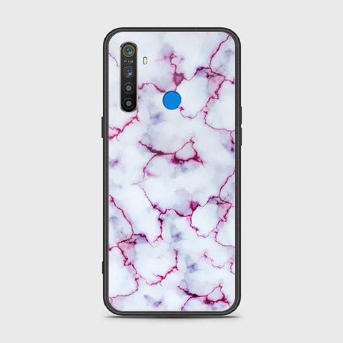 Realme 5i Cover - White Marble Series - HQ Ultra Shine Premium Infinity Glass Soft Silicon Borders Case