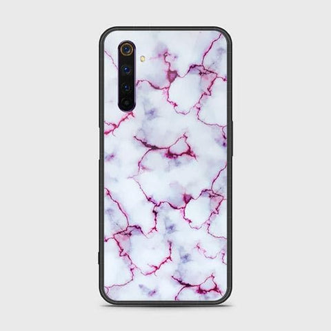 Realme 6 Pro Cover - White Marble Series - HQ Ultra Shine Premium Infinity Glass Soft Silicon Borders Case