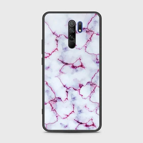Xiaomi Poco M2 Cover - White Marble Series - HQ Ultra Shine Premium Infinity Glass Soft Silicon Borders Case