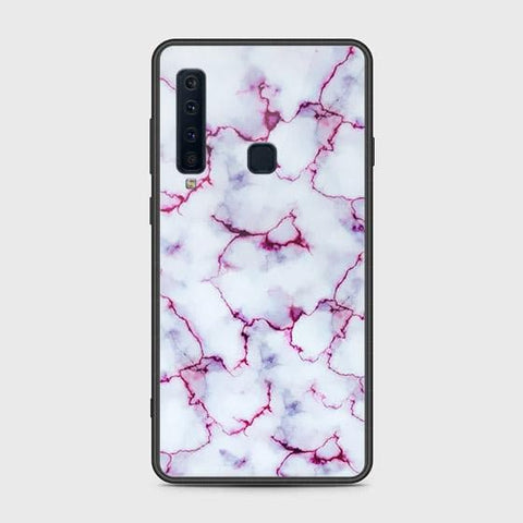 Samsung Galaxy A9 2018 Cover - White Marble Series - HQ Ultra Shine Premium Infinity Glass Soft Silicon Borders Case