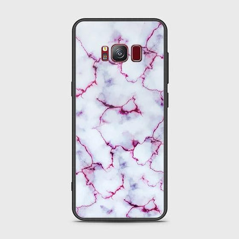 Samsung Galaxy S8 Plus Cover - White Marble Series - HQ Ultra Shine Premium Infinity Glass Soft Silicon Borders Case