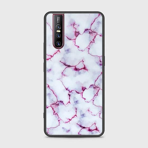 Vivo V15 Pro Cover - White Marble Series - HQ Ultra Shine Premium Infinity Glass Soft Silicon Borders Case