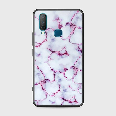 Vivo Y12 Cover - White Marble Series - HQ Ultra Shine Premium Infinity Glass Soft Silicon Borders Case