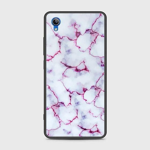 Vivo Y91C Cover - White Marble Series - HQ Ultra Shine Premium Infinity Glass Soft Silicon Borders Case