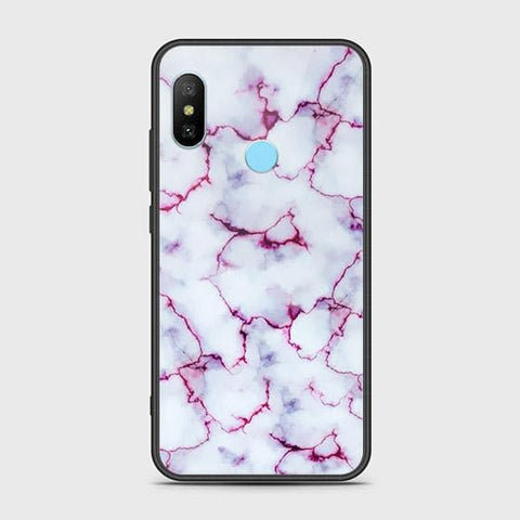 Xiaomi Redmi Note 6 Pro Cover - White Marble Series - HQ Ultra Shine Premium Infinity Glass Soft Silicon Borders Case