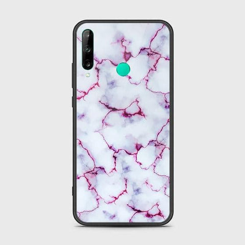 Huawei Y7P Cover - White Marble Series - HQ Ultra Shine Premium Infinity Glass Soft Silicon Borders Case