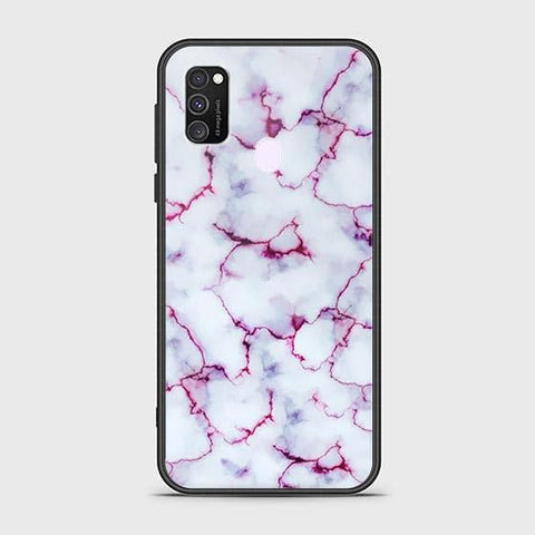 Samsung Galaxy M30s Cover - White Marble Series - HQ Ultra Shine Premium Infinity Glass Soft Silicon Borders Case