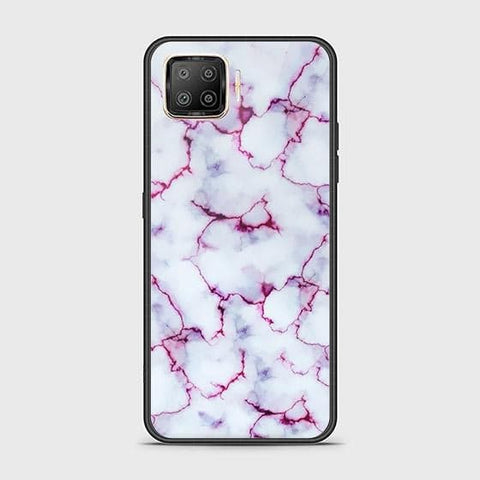 Oppo Reno 4 Lite Cover - White Marble Series - HQ Ultra Shine Premium Infinity Glass Soft Silicon Borders Case