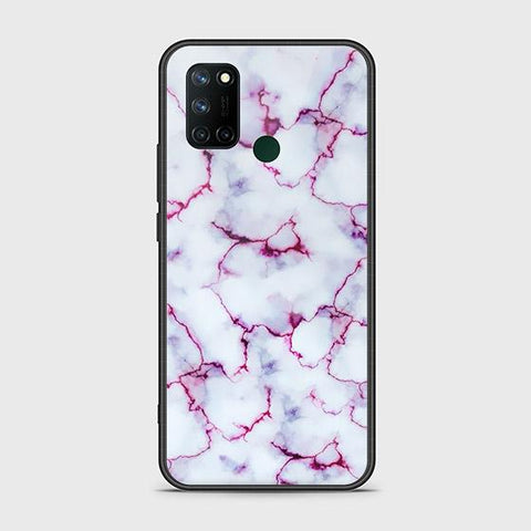 Realme C17 Cover - White Marble Series - HQ Ultra Shine Premium Infinity Glass Soft Silicon Borders Case