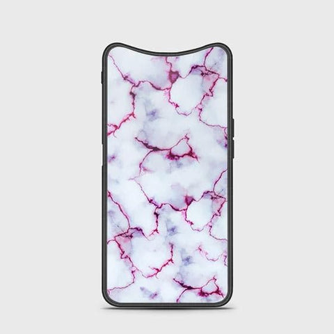 Oppo Find X Cover - White Marble Series - HQ Ultra Shine Premium Infinity Glass Soft Silicon Borders Case