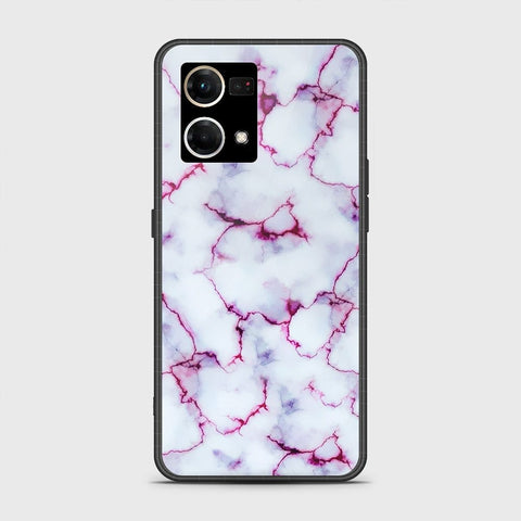 Oppo F21 Pro 4G Cover - White Marble Series - HQ Ultra Shine Premium Infinity Glass Soft Silicon Borders Case