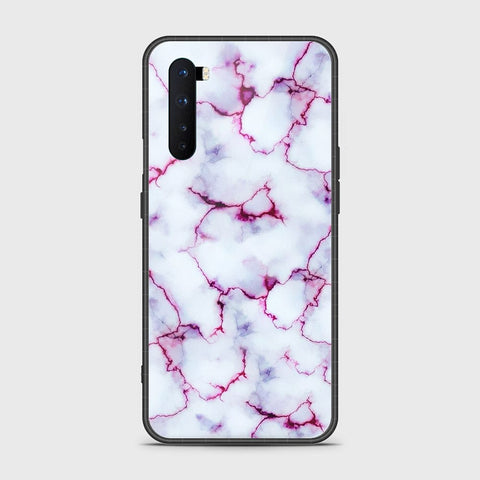 OnePlus Nord Cover- White Marble Series - HQ Ultra Shine Premium Infinity Glass Soft Silicon Borders Case