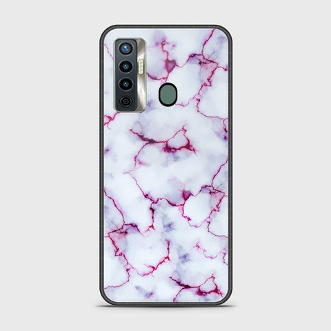 Tecno Camon 17 Cover - White Marble Series - HQ Ultra Shine Premium Infinity Glass Soft Silicon Borders Case