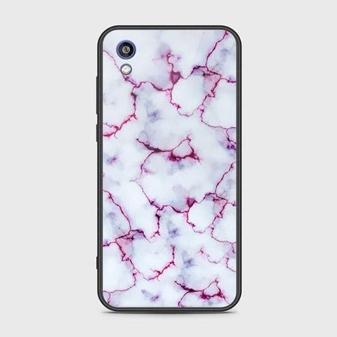 Huawei Y5 2019 Cover - White Marble Series - HQ Ultra Shine Premium Infinity Glass Soft Silicon Borders Case