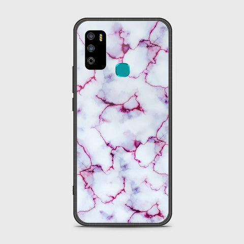 Infinix Hot 9 Play Cover- White Marble Series - HQ Ultra Shine Premium Infinity Glass Soft Silicon Borders Case