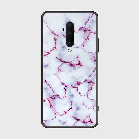 OnePlus 7T Pro Cover - White Marble Series - HQ Ultra Shine Premium Infinity Glass Soft Silicon Borders Case