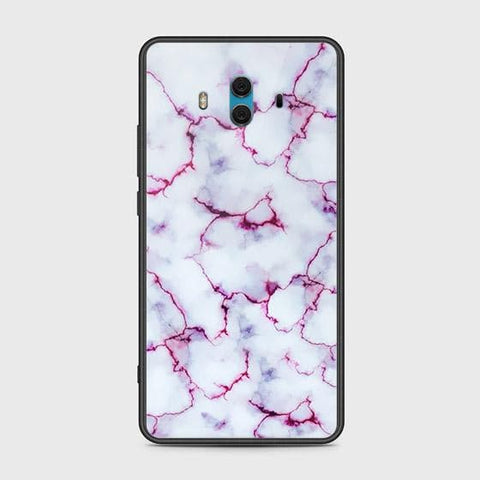 Huawei Mate 10 Cover - White Marble Series - HQ Ultra Shine Premium Infinity Glass Soft Silicon Borders Case